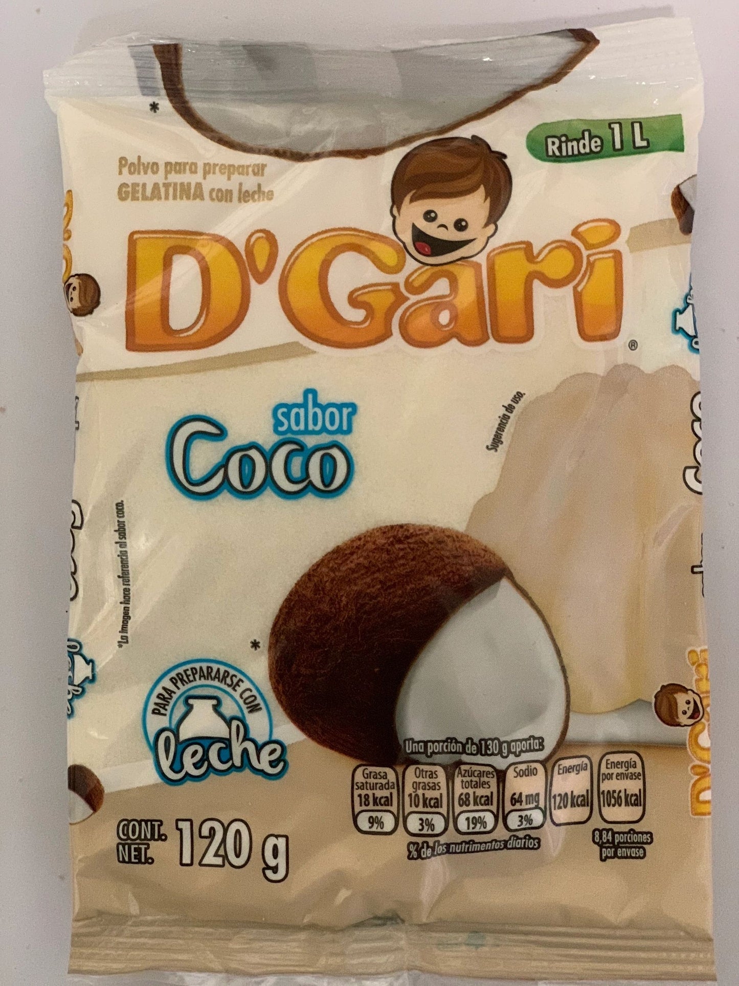 D'Gari Gelatina Coco 4.2oz