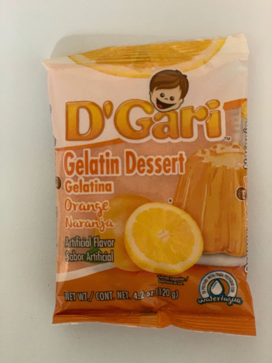 D'Gari Gelatina Naranja 4.2oz