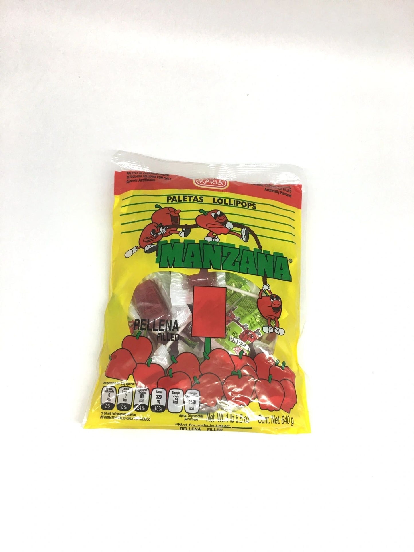 Karla Manzana Grande Paleta Rellena 20ct