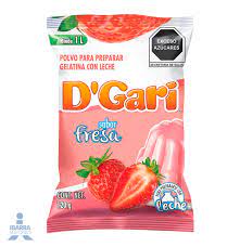 D'Gari Gelatin Fresa con Leche 4.2oz